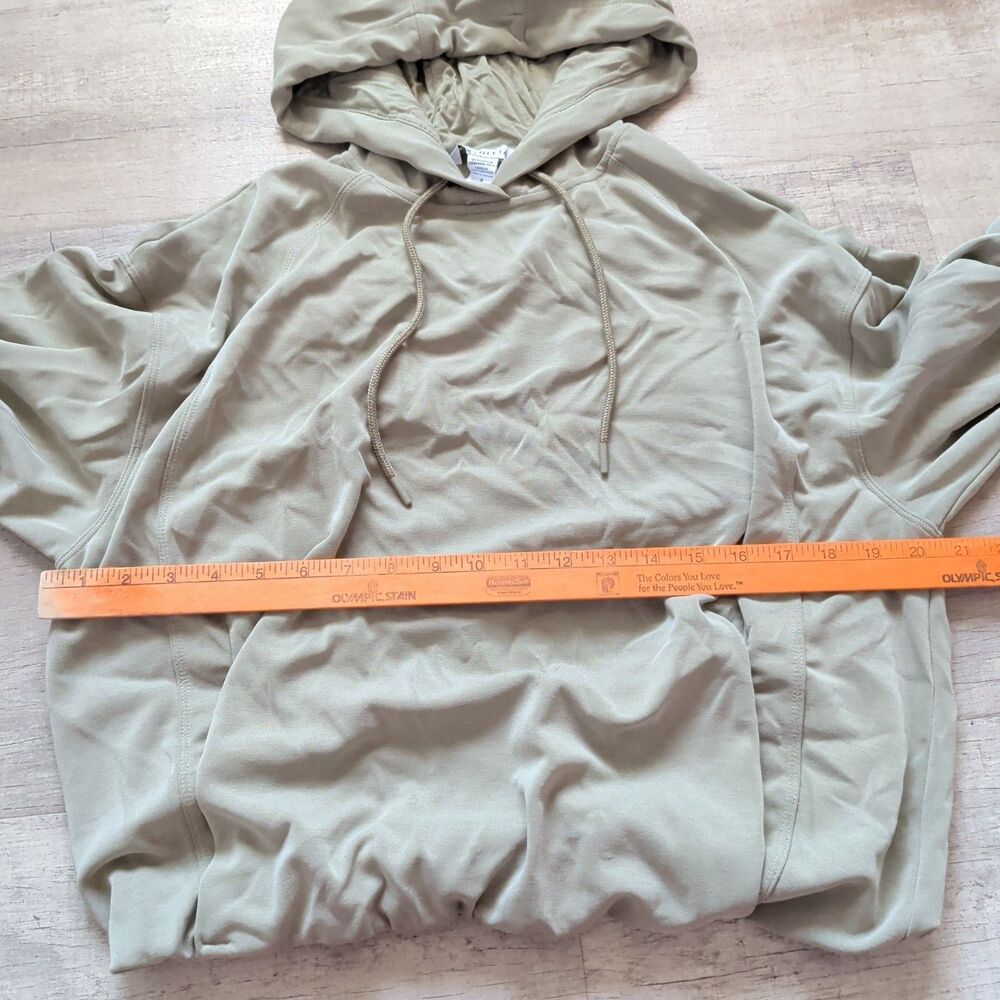 Athleta Seasoft Bubble Hem Hoodie Small S Sage Green Pullover Sweatshirt Soft - Picture 3 of 8